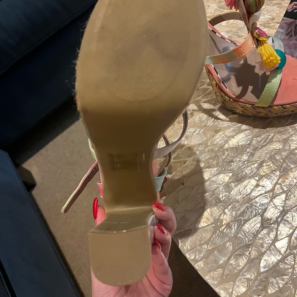 Betsey Johnson Summer Multicolor Platform Heels - Picture 4 of 4
